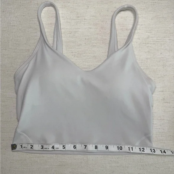 Lululemon Align Tank Bra White Longline Scoop Neck Size 6 Built-In Bra - Picture 6 of 8